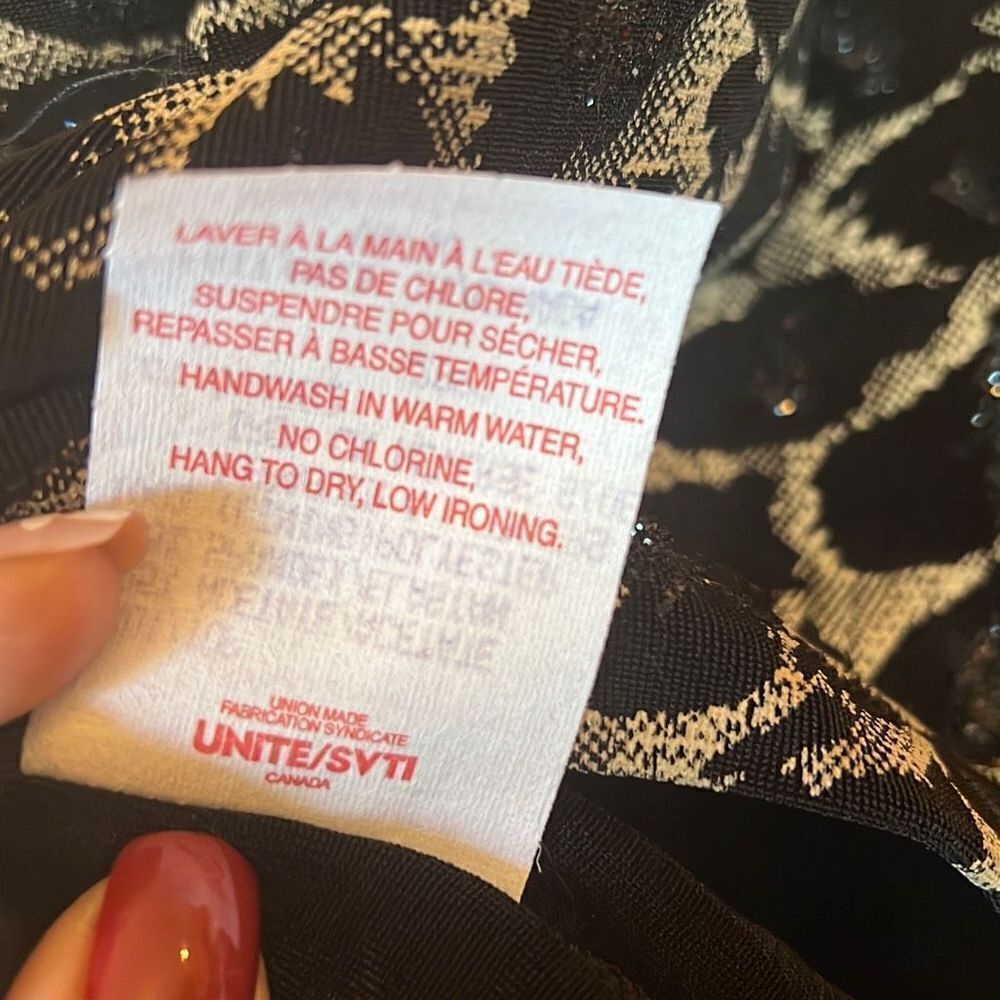 Joseph Ribkoff Two Piece Dressy Glittery Leopard Print Skirt and Top Size 14 - Picture 12 of 16